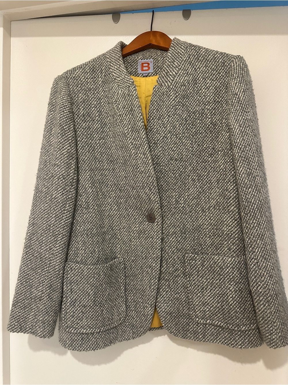 Bensimon oversized boxy Women’s Wool Jacket Collarless